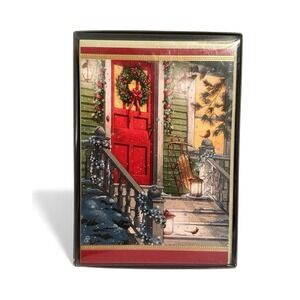 Hallmark Snowy Front Porch  Cardinal Box of 16 Christmas Card plus Envelopes New